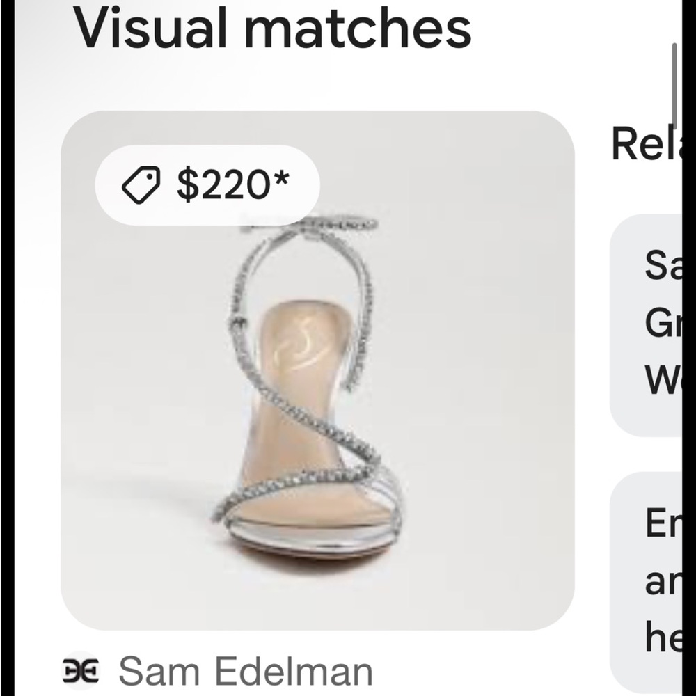 Sam Edelman Silver Rhinestone Heels - Picture 2 of 11